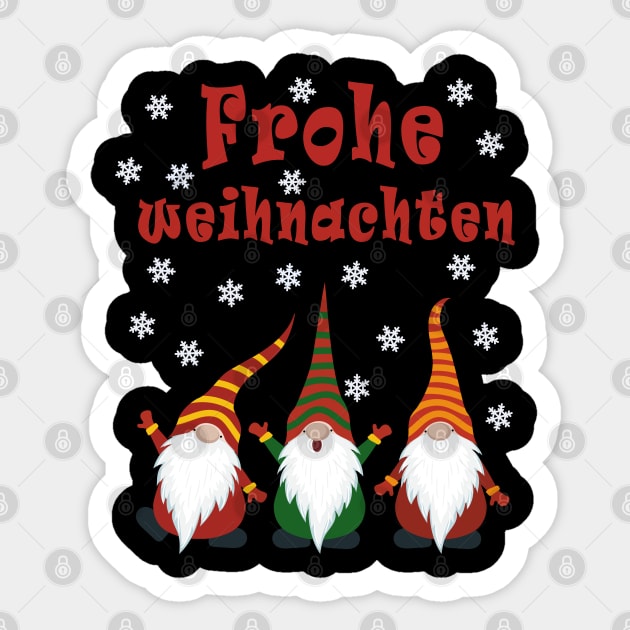 Gnomes Funny Pajama Cute Christmas Gift Frohe Weihnachten Sticker by artbypond